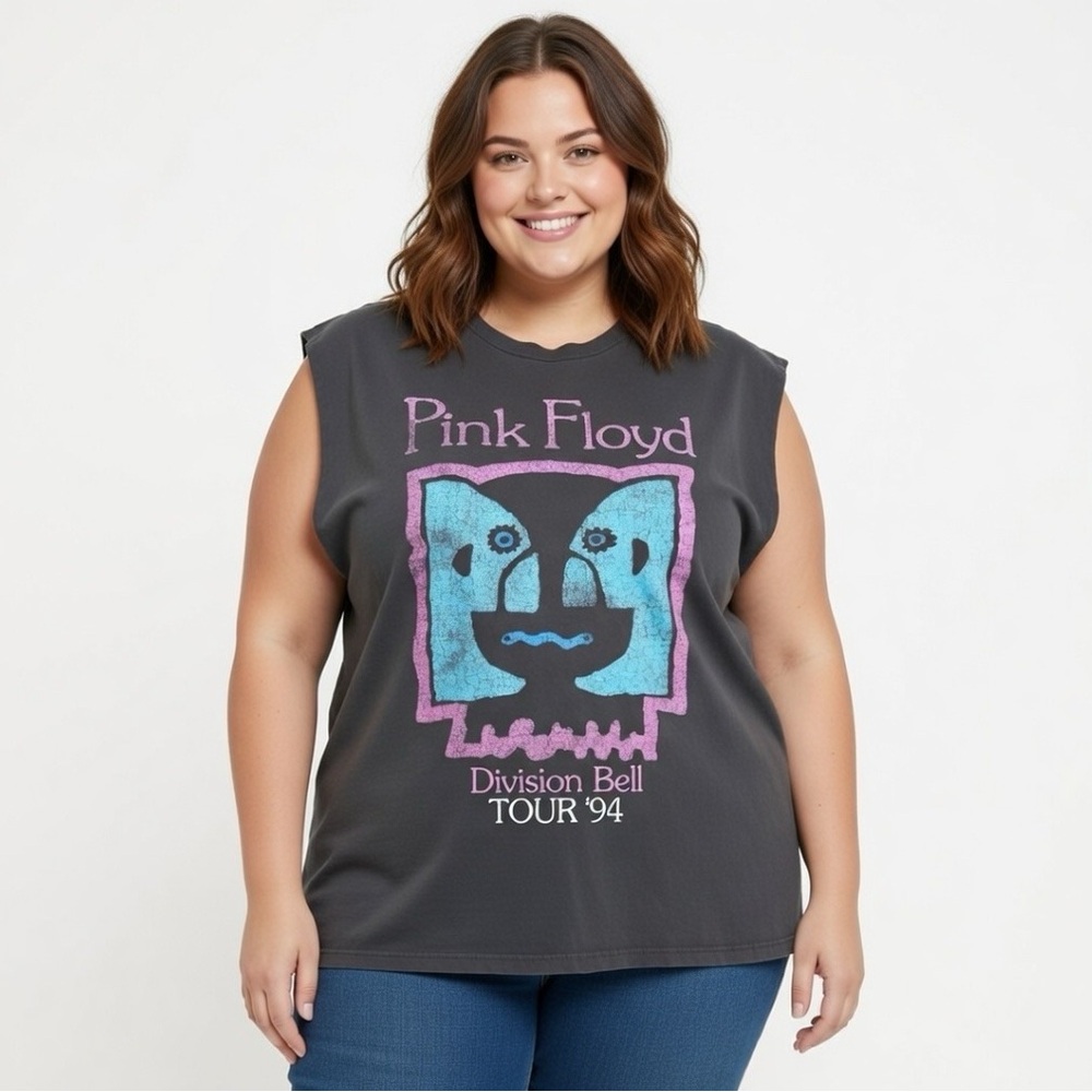 Hybrid Apparel Pink Floyd Graphic Charcoal Muscle Tee